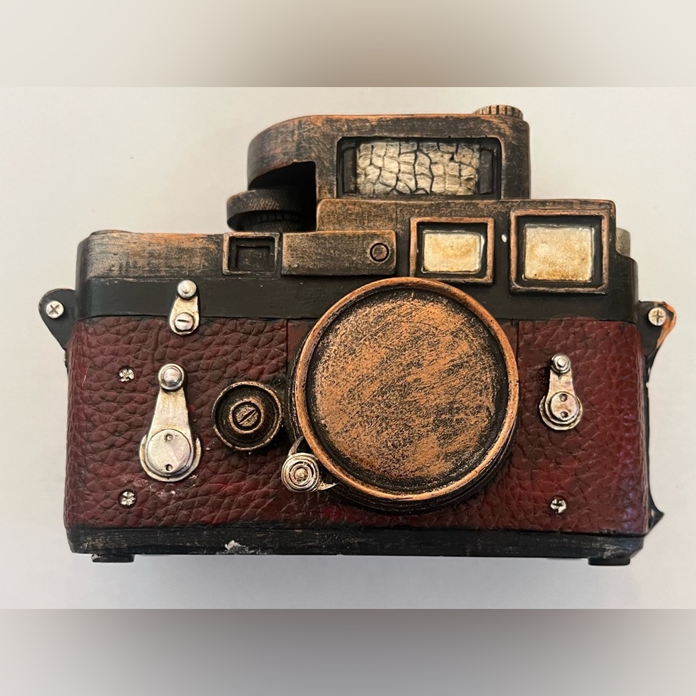 Vintage camera money bank decor table top